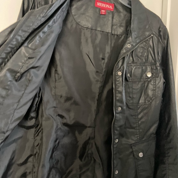 Black Moto Biker Jacket Lightweight Size Medium NWOT - Picture 4 of 8